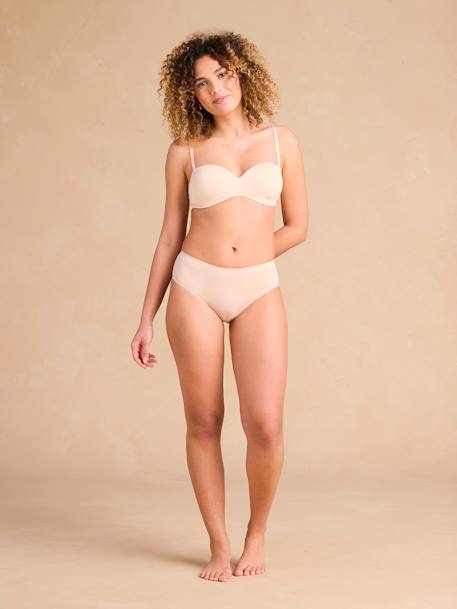 Soutien-gorge bandeau multipositions grossesse livré avec bretelles transparentes beige chiné 4 - vertbaudet enfant 