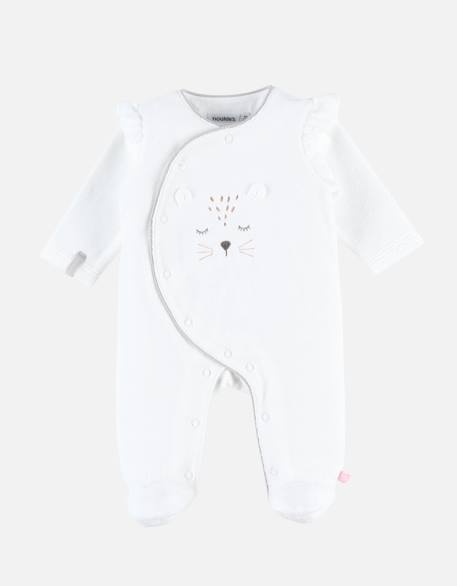 Pyjama 1-pièce kendi en velours Blanc 1 - vertbaudet enfant 