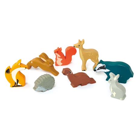 Set animaux en bois forêt Beige 2 - vertbaudet enfant 