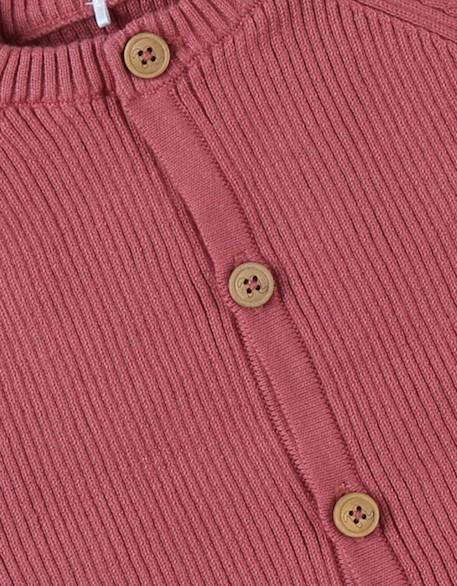 Cardigan en tricot bio fin vieux Rose 6 - vertbaudet enfant 