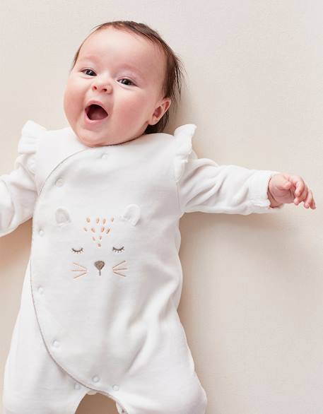 Pyjama 1-pièce kendi en velours Blanc 2 - vertbaudet enfant 