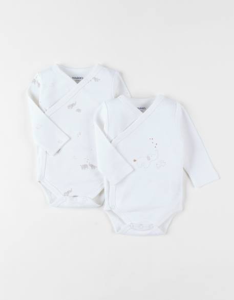 Lot 2 bodys croisés jersey bio Ecru 6 - vertbaudet enfant 