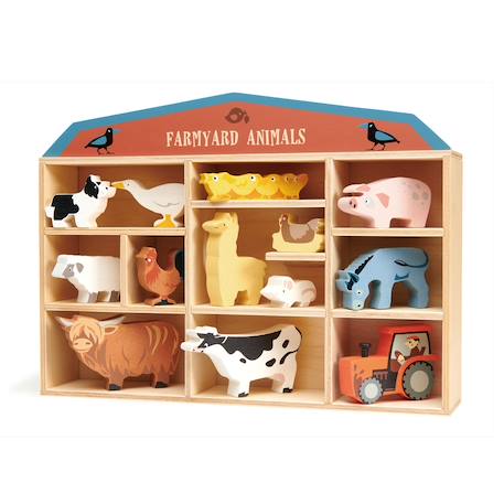 Set animaux en bois ferme Beige 4 - vertbaudet enfant 