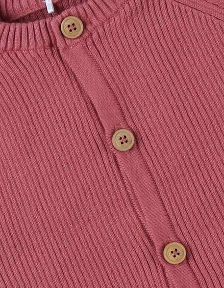 Cardigan en tricot bio fin vieux Rose 3 - vertbaudet enfant 