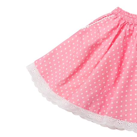 Jupe qui tourne   à pois   cancan Rose saumon 2 - vertbaudet enfant 