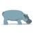 Figurine hippopotame en bois Bleu 2 - vertbaudet enfant 