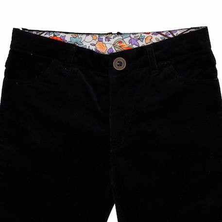 Pantalon slim velours    morgan Noir 2 - vertbaudet enfant 