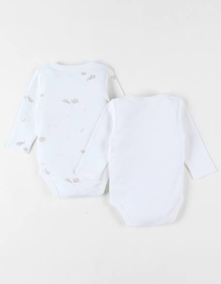 Lot 2 bodys croisés jersey bio Ecru 3 - vertbaudet enfant 