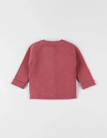 Cardigan en tricot bio fin vieux Rose 5 - vertbaudet enfant 