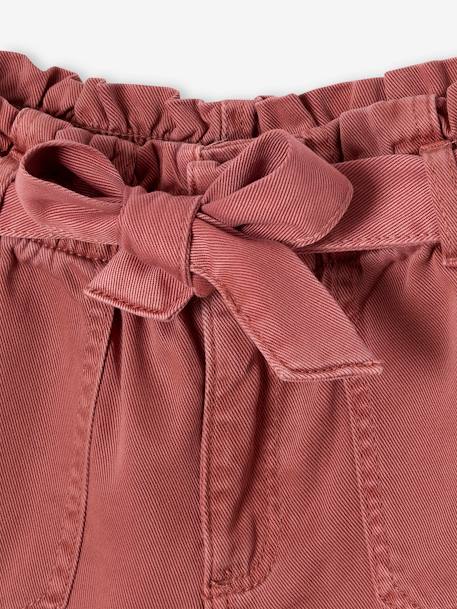 Short fille style paperbag écru+rose+tomette 12 - vertbaudet enfant 