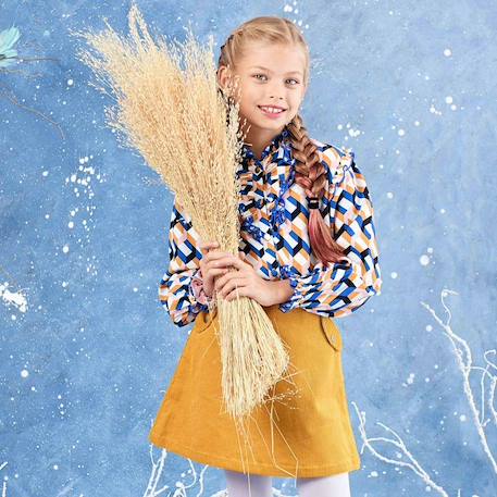 Jupe   en velours   vanessa Jaune 5 - vertbaudet enfant 