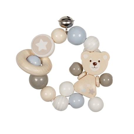 Hochet en bois ourson Beige 1 - vertbaudet enfant 