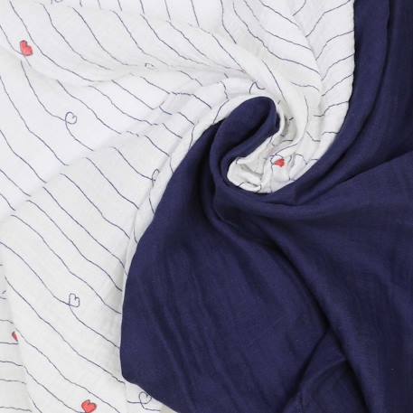Lot de 3 langes Bleu 3 - vertbaudet enfant 