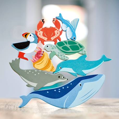 Set animaux marins en bois Beige 2 - vertbaudet enfant 
