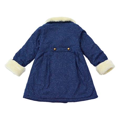 Manteaueau    en laine et fausse fourrure  anoushka Bleu marine 5 - vertbaudet enfant 
