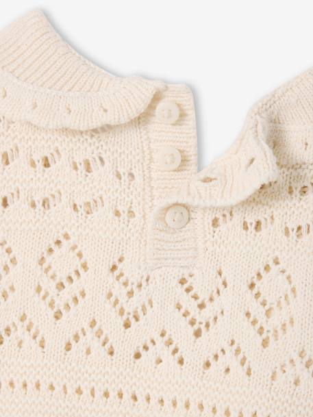 Pull bébé manches en crochet vanille 3 - vertbaudet enfant 