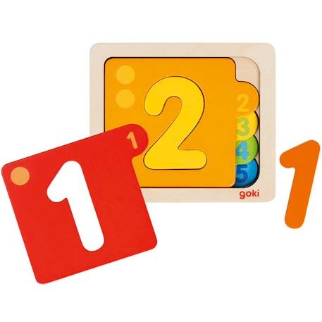 Puzzle de chiffres Rouge 1 - vertbaudet enfant 