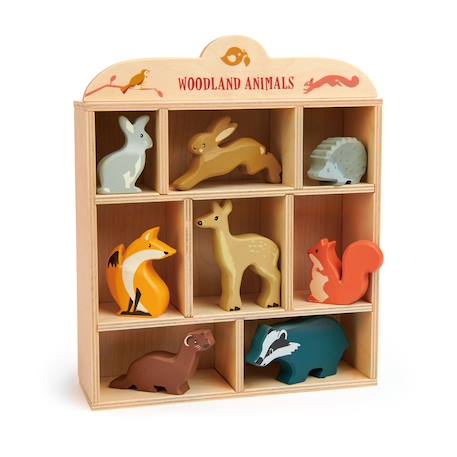 Set animaux en bois forêt Beige 1 - vertbaudet enfant 