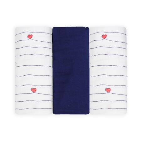 Lot de 3 langes Bleu 1 - vertbaudet enfant 
