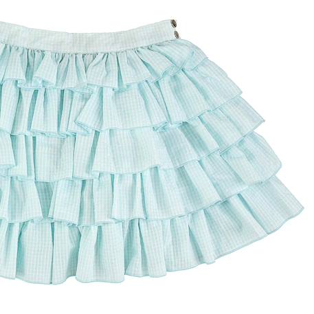 Jupe à volants  rayures    ruffle Vert pastel blanc 2 - vertbaudet enfant 