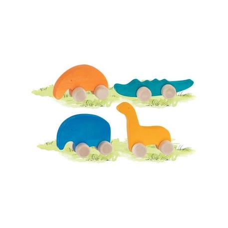Animaux en bois à pousser Jaune 2 - vertbaudet enfant 