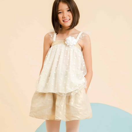 Jupe de cérémonie   lin  irisé   angel Beige doré 1 - vertbaudet enfant 