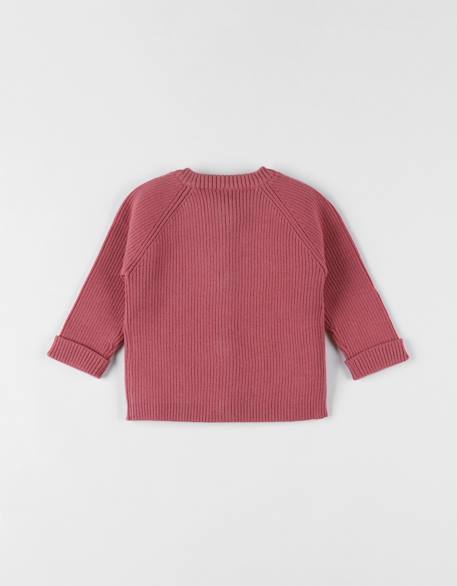 Cardigan en tricot bio fin vieux Rose 2 - vertbaudet enfant 