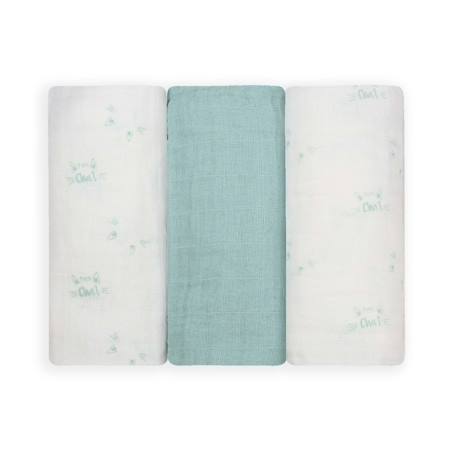 Lot de 3 langes bébé motif chats Vert 1 - vertbaudet enfant 