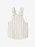 Salopette courte bébé molleton imprimé carreaux beige+rayé bleu 7 - vertbaudet enfant 