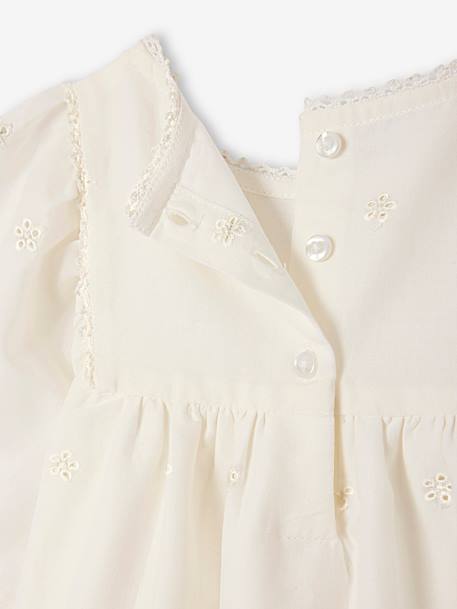 Blouse en broderie anglaise bébé écru 3 - vertbaudet enfant 