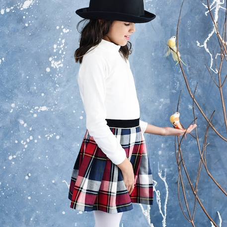 Jupe plissée hiver   carreaux tartan   london Bleu jaune+Bleu marine rouge+Gris anthracite+Rouge 6 - vertbaudet enfant 