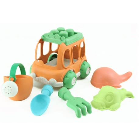 Set de plage & jardin - 6 pièces voiture en paille de blé Multicolore 1 - vertbaudet enfant 