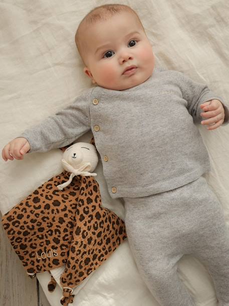 Ensemble naissance pull pantalon laine et cachemire personnalisable gris chiné 2 - vertbaudet enfant 