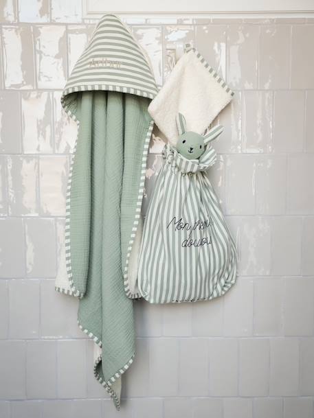 Doudou personnalisable en gaze de coton bio vert sauge 2 - vertbaudet enfant 
