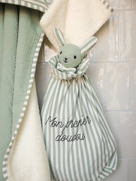 Doudou personnalisable en gaze de coton bio vert sauge 1 - vertbaudet enfant 