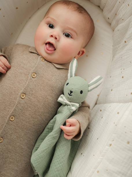 Doudou personnalisable en gaze de coton bio vert sauge 7 - vertbaudet enfant 