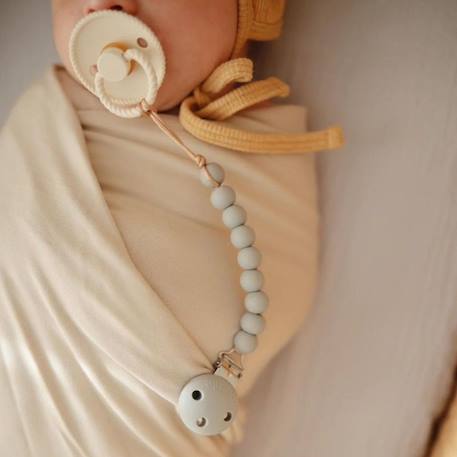 Attache sucette en silicone Beige foncé+Beige, écru+Bleu+Bois+Ecru+Jaune+Pierre+Rose+Thym séché+Vert d'eau 22 - vertbaudet enfant 