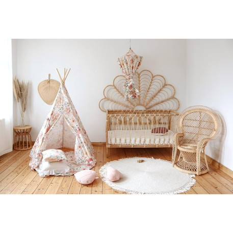Tente tipi fleurs en coton Beige 4 - vertbaudet enfant 