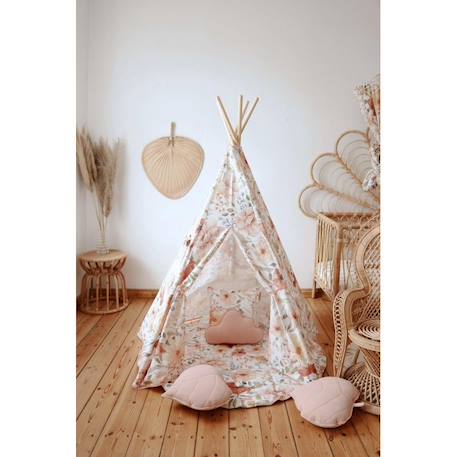 Tente tipi fleurs en coton Beige 6 - vertbaudet enfant 