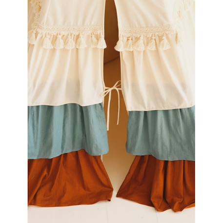 Tente tipi cirque avec volants et tapis en coton Beige 3 - vertbaudet enfant 