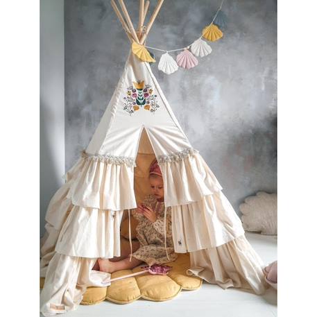Tente tipi avec tapis honey  en coton Beige 2 - vertbaudet enfant 