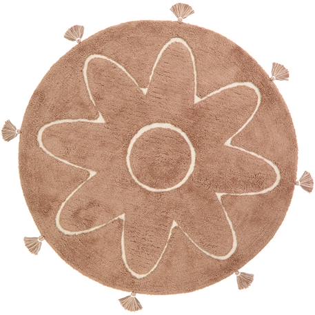 Yva tapis enfant bohème avec pompons Brun rosé 2 - vertbaudet enfant 
