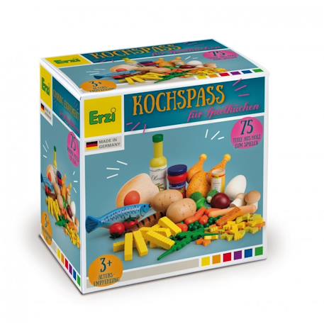 Set d'aliments en bois 75 pcs Bleu 3 - vertbaudet enfant 