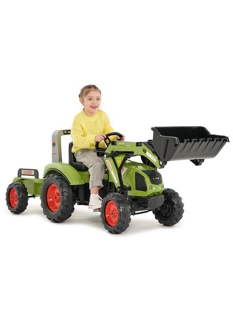 Tractopelle à pédales avec remorque Bleu New Holland+Jaune Vintage+Rouge+Rouge Massey Ferguson+Rouge nacré+Vert Claas+Vert vintage 30 - vertbaudet enfant 