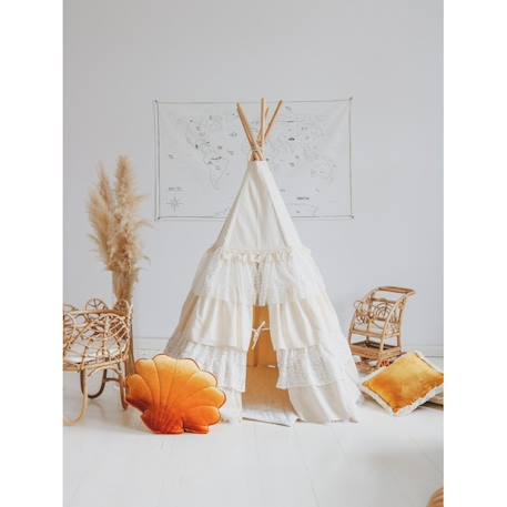 Tente tipi chic avec volants en coton Beige 2 - vertbaudet enfant 