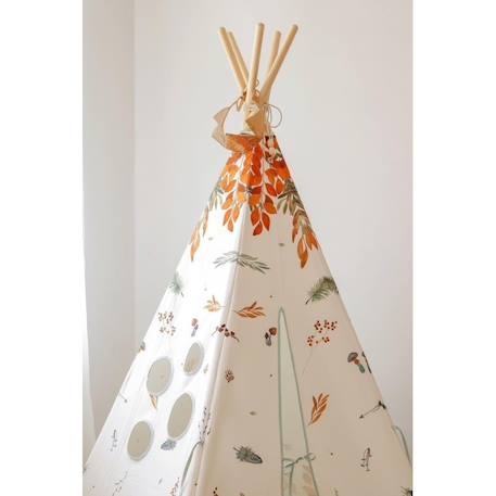 Tente tipi avec tapis forest friends en coton Blanc 2 - vertbaudet enfant 