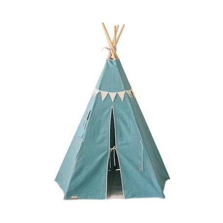 Tente tipi avec guirlande menthe en coton Bleu+Vert 1 - vertbaudet enfant 