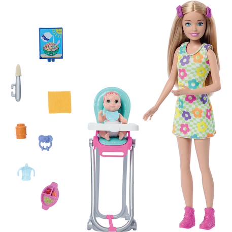 Coffret baby-sitter repas bébé barbie Multicolore 2 - vertbaudet enfant 