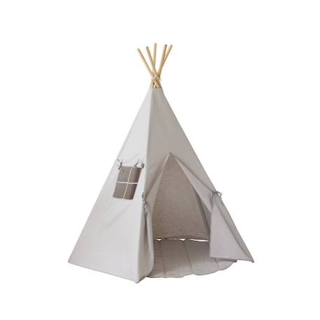 Tente tipi avec tapis pigeon en lin Gris 1 - vertbaudet enfant 