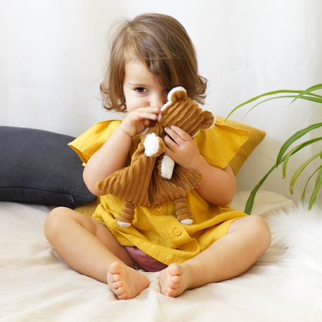 Doudou en velours côtelé Marron 3 - vertbaudet enfant 